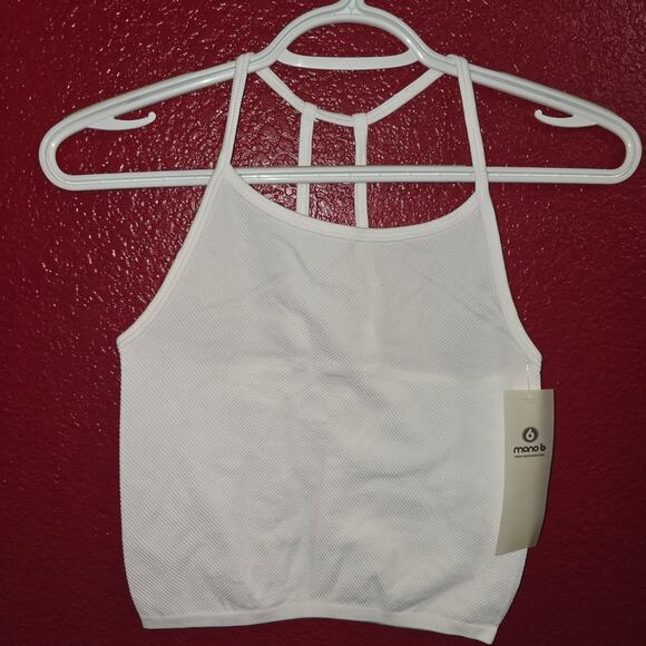 Mono B Think Racerback White Activewear Tank Small - Picture 1 of 4